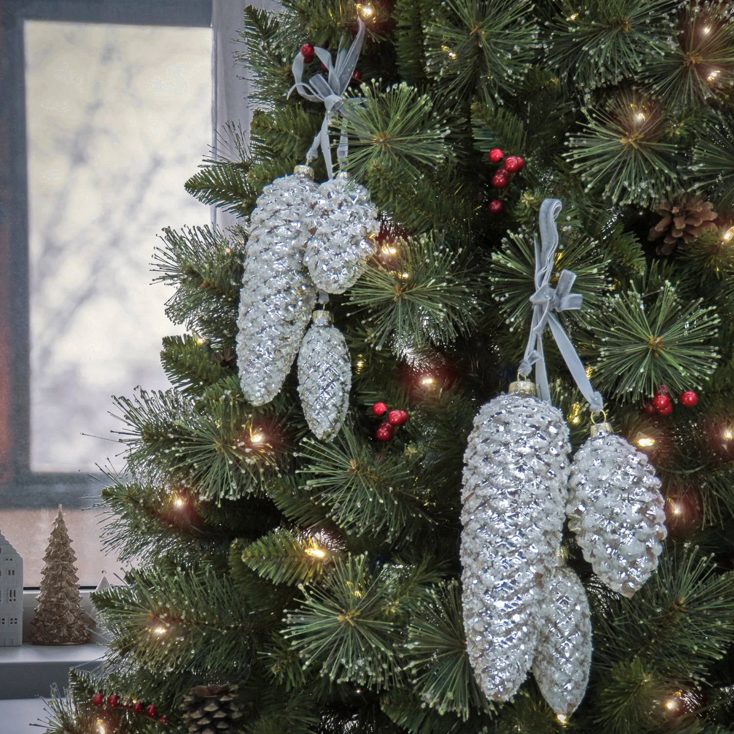 National Tree Company 2 Piece HGTV Home Collection Pinecone Cluster Ornaments 4 National Tree Company 2 Piece HGTV Home Collection Pinecone Cluster Ornaments - Image 2