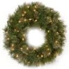 National Tree Company Pre-Lit Artificial Christmas Wreath, Green, Atlanta Spruce, White Lights, Christmas Collection, 24 Inches 2 National Tree Company Pre-Lit Artificial Christmas Wreath, Green, Atlanta Spruce, White Lights, Christmas Collection, 24 Inches -National Tree Company AT7 300 24W 1