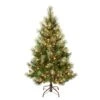 National Tree Company First Traditions Pre-Lit Charleston Pine Snowy Slim Christmas Tree, Clear Incandescent Lights, Plug In, 4.5 Ft -National Tree Company CHR3 306 45