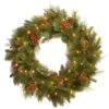 National Tree Company 30in Decorative Collection Noble Mixed Wreath With Battery Operated Warm White LED Lights -National Tree Company DC13 103 30WB 1