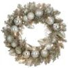 National Tree Company 24" Pre-Lit Yuletide Glam Silver Decorated Wreath -National Tree Company DC13 326L 24W B