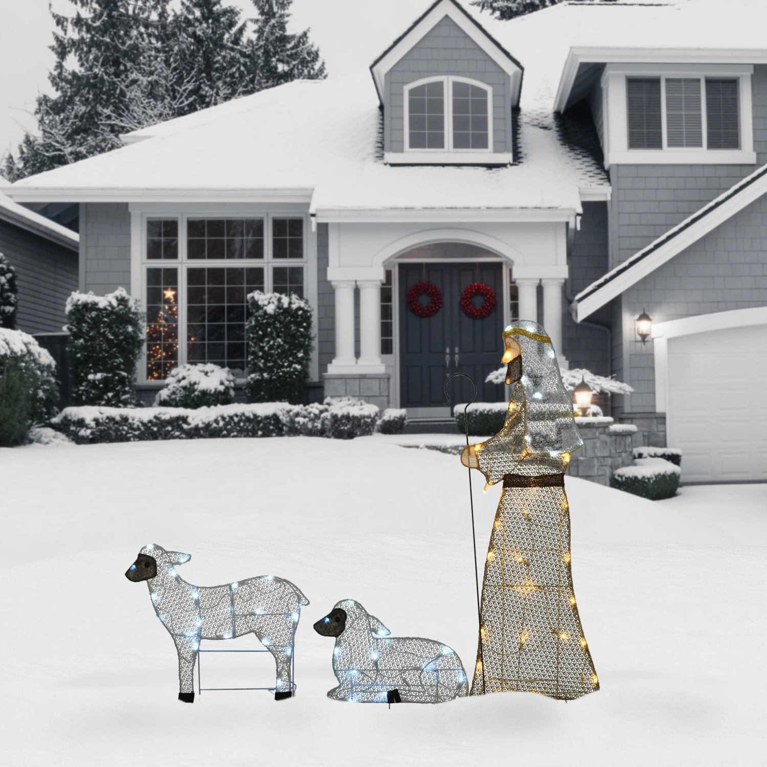 National Tree Company LED Shepherd With Sheep Decoration 4 National Tree Company LED Shepherd With Sheep Decoration - Image 2