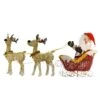 National Tree Company Pre Lit Santa And Reindeer Decoration, Includes Santa, Two Reindeer, Prestrung With 225 Warm White LED Lights, Battery Powered, Christmas Collection, 33 Inches -National Tree Company DF 2114225001L
