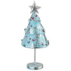 National Tree Company Silver And Blue Christmas Tree, Paper Clay, 11 In