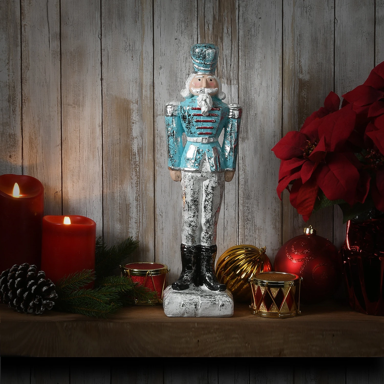 National Tree Company Silver And Blue Christmas Nutcracker, Antique Finish, 17 In 4 National Tree Company Silver And Blue Christmas Nutcracker, Antique Finish, 17 In - Image 2