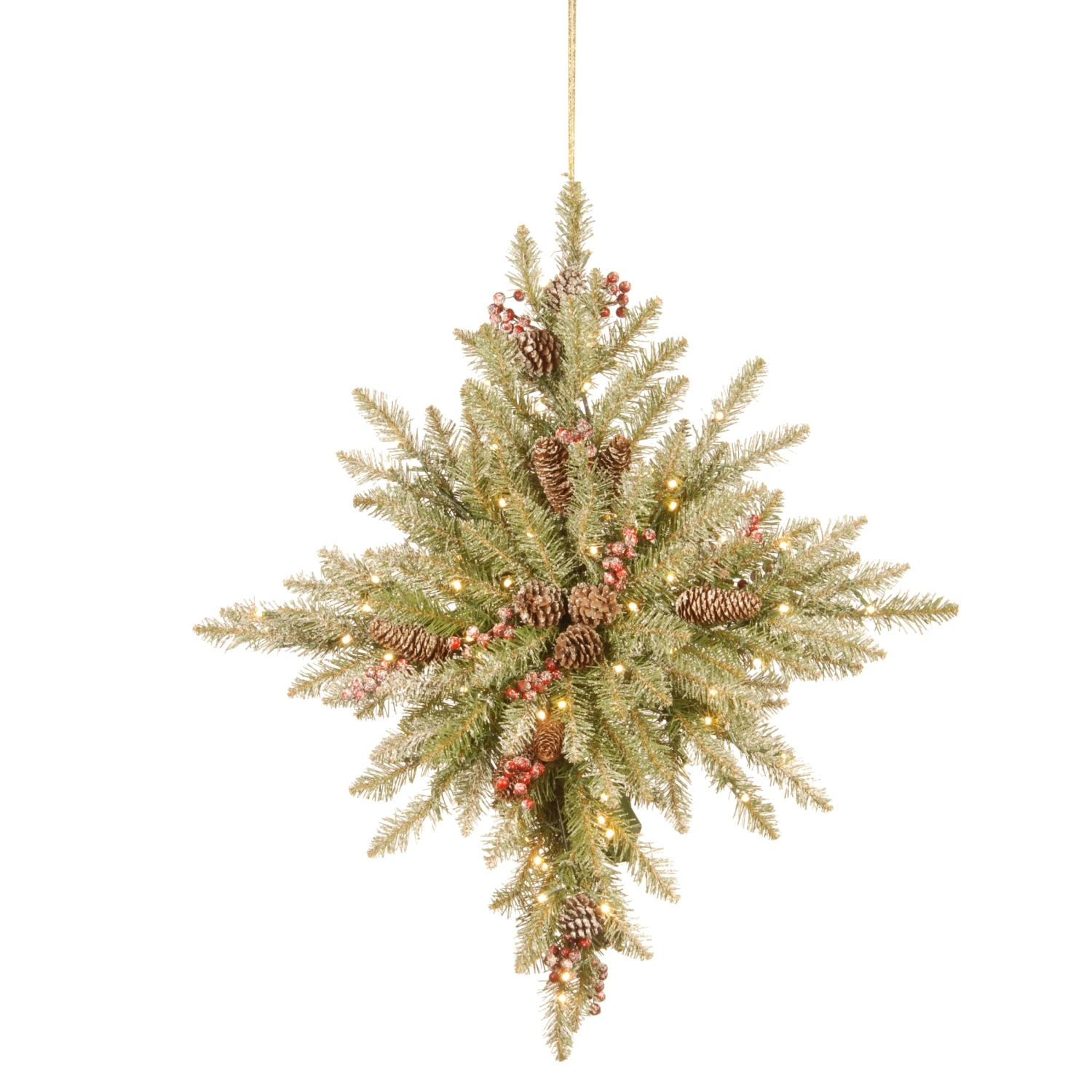National Tree Company 32 In. Snowy Dunhill® Fir Bethlehem Star With Battery Operated LED Lights 3 National Tree Company 32 In. Snowy Dunhill® Fir Bethlehem Star With Battery Operated LED Lights