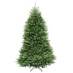 Artificial Full Christmas Tree, Green, Dunhill Fir, Includes Stand, 7.5 Feet