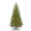 National Tree Company Pre-Lit Artificial Slim Christmas Tree, Green, Dunhill Fir, Multicolor Lights, Includes Stand, 4.5 Feet -National Tree Company DUSLH1 45RLO