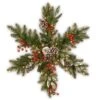 National Tree Company Pre-Lit Artificial Christmas Hanging Snowflake, Green, Frosted Berry Pine, Decorated With Pine Cones, Berry Clusters, Frosted Branches, Christmas Collection, 32 Inches -National Tree Company FPB 300 32SB 1