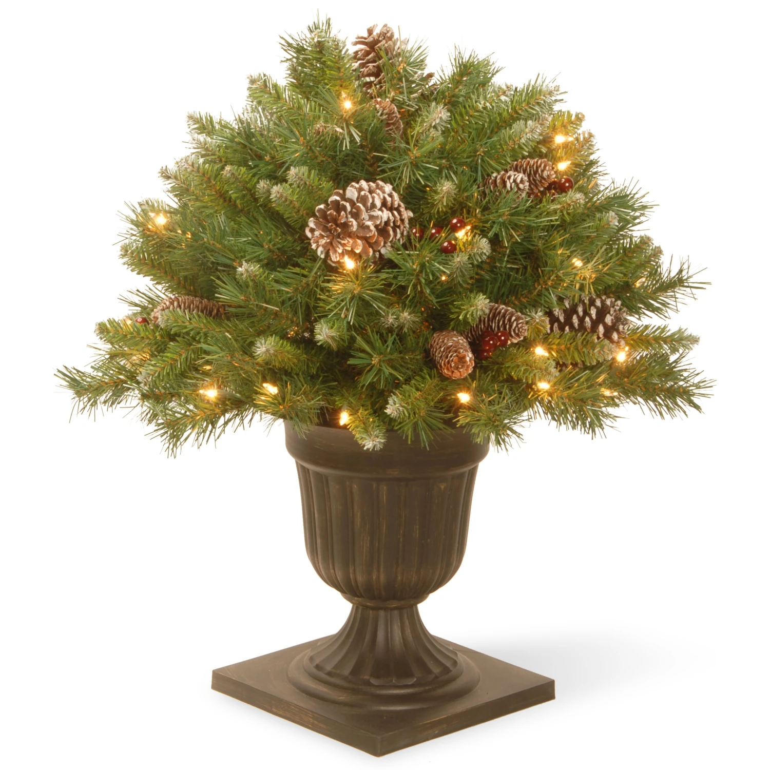 National Tree Company 24in Frosted Berry Porch Bush With Clear Lights 3 National Tree Company 24in Frosted Berry Porch Bush With Clear Lights