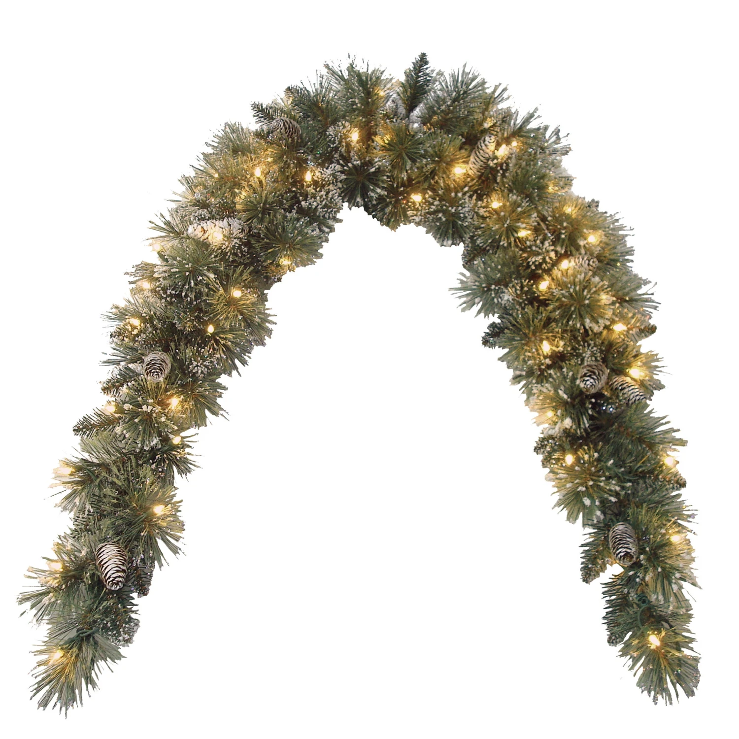 National Tree Company 6 Ft. Glittery Bristle(R) Pine Mantel Swag With Clear Lights 3 National Tree Company 6 Ft. Glittery Bristle(R) Pine Mantel Swag With Clear Lights