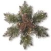 National Tree Company Pre-Lit Artificial Christmas Star Wreath, Green, Glittery Bristle Pine, White Lights, Decorated With Pine Cones, Frosted Branches, Christmas Collection, 14 Inches 2 National Tree Company Pre-Lit Artificial Christmas Star Wreath, Green, Glittery Bristle Pine, White Lights, Decorated With Pine Cones, Frosted Branches, Christmas Collection, 14 Inches -National Tree Company GB1 300L 14SB 1