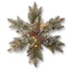 National Tree Company Pre-Lit Artificial Christmas Hanging Snowflake, Green, Glittery Bristle Pine, Decorated With Pine Cones, Frosted Branches, Christmas Collection, 18 Inches 1 National Tree Company Pre-Lit Artificial Christmas Hanging Snowflake, Green, Glittery Bristle Pine, Decorated With Pine Cones, Frosted Branches, Christmas Collection, 18 Inches -National Tree Company GB1 300L 18SB 1