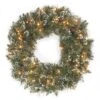 National Tree Company Pre-Lit Artificial Christmas Wreath, Green, Glittery Bristle Pine, White Lights, Decorated With Frosted Branches, Pine Cones, Christmas Collection, 24 Inches 1 National Tree Company Pre-Lit Artificial Christmas Wreath, Green, Glittery Bristle Pine, White Lights, Decorated With Frosted Branches, Pine Cones, Christmas Collection, 24 Inches -National Tree Company GB3 300 24W 1