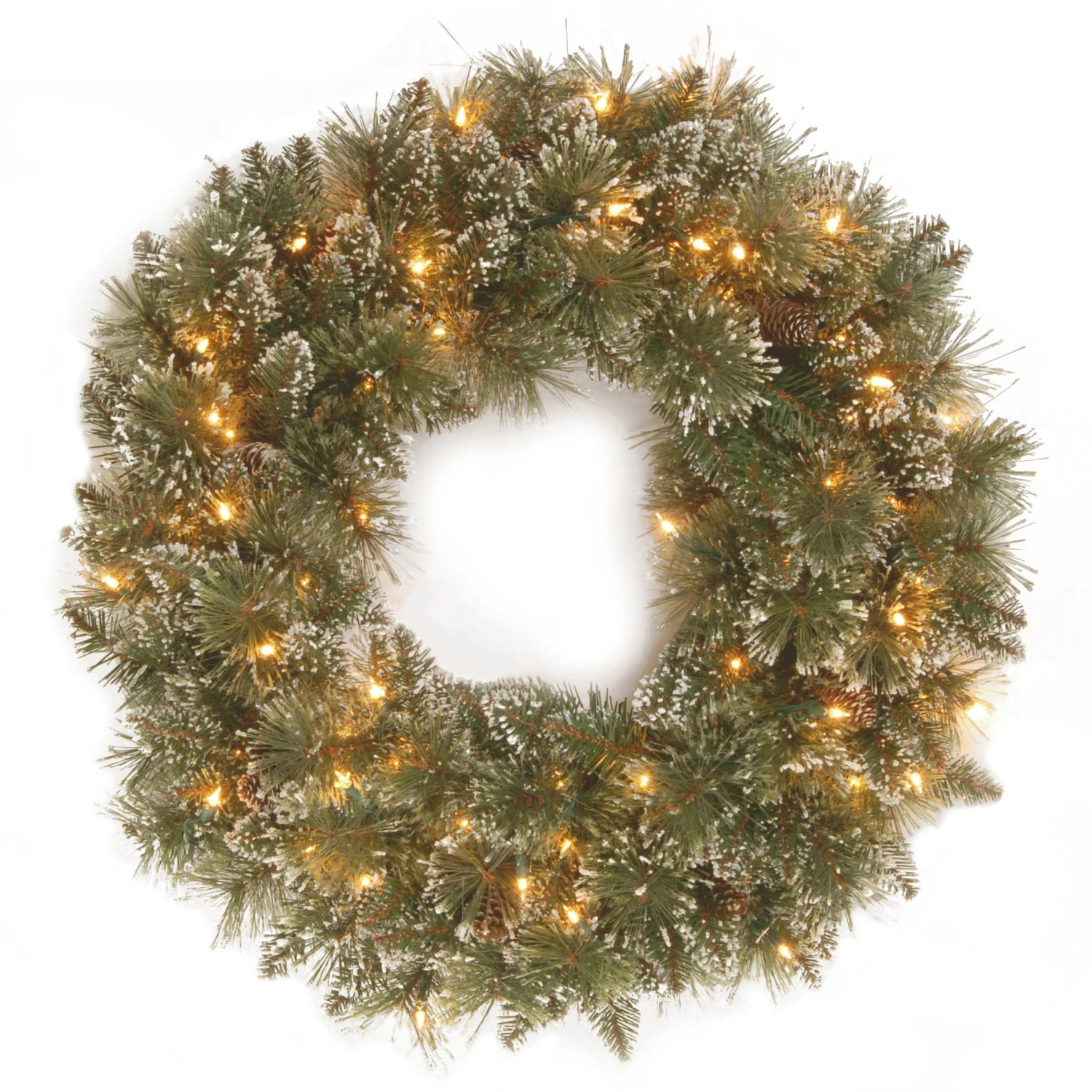 National Tree Company, Pre-Lit Artificial Christmas Wreath, Glittery Bristle Pine With Twinkly LED Lights, Plug In, 24 In 3 National Tree Company, Pre-Lit Artificial Christmas Wreath, Glittery Bristle Pine With Twinkly LED Lights, Plug In, 24 In