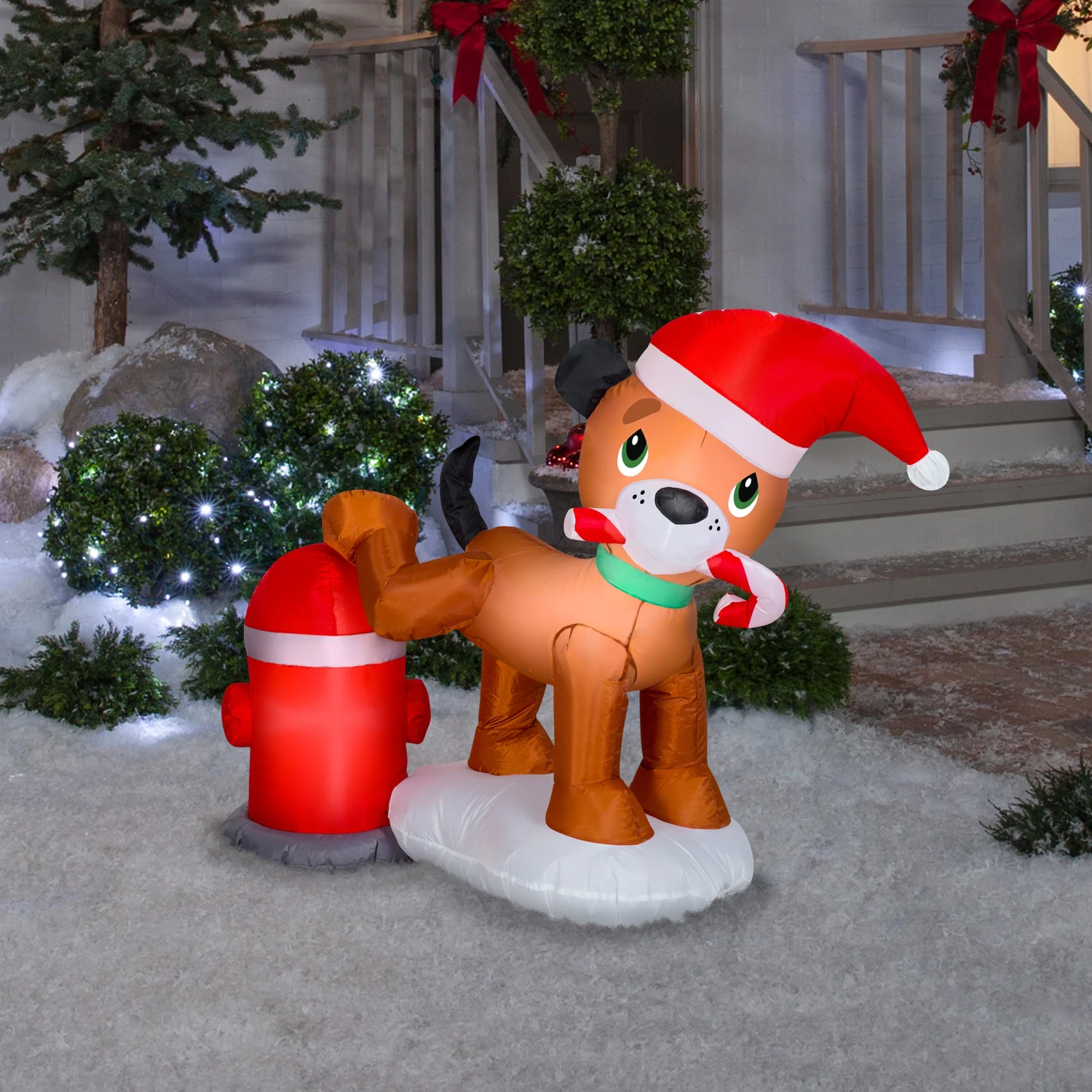 National Tree Company Inflatable Puppy Dog And Fire Hydrant, LED Lights, Plug In, Christmas Collection, 4 Feet 4 National Tree Company Inflatable Puppy Dog And Fire Hydrant, LED Lights, Plug In, Christmas Collection, 4 Feet - Image 2