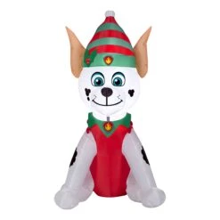National Tree Company Inflatable Elf Paw Patrol Marshall Dalmatian, LED Lights, Plug In, Christmas Collection, 3.5 Feet