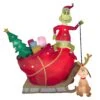 National Tree Company Inflatable Grinch On Sleigh With Max, LED Lights, Plug In, Christmas Collection, 12 Feet -National Tree Company GE9 19836 1