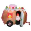 National Tree Company Inflatable Gingerbread Trailer With Santa, LED Lights, Plug In, Christmas Collection, 7.5 Feet -National Tree Company GE9 37289 1