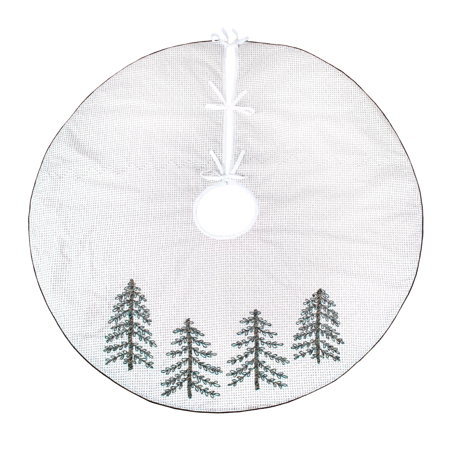 National Tree Company 52" HGTV Home Collection Embroidered Evergreens Tree Skirt 3 National Tree Company 52" HGTV Home Collection Embroidered Evergreens Tree Skirt