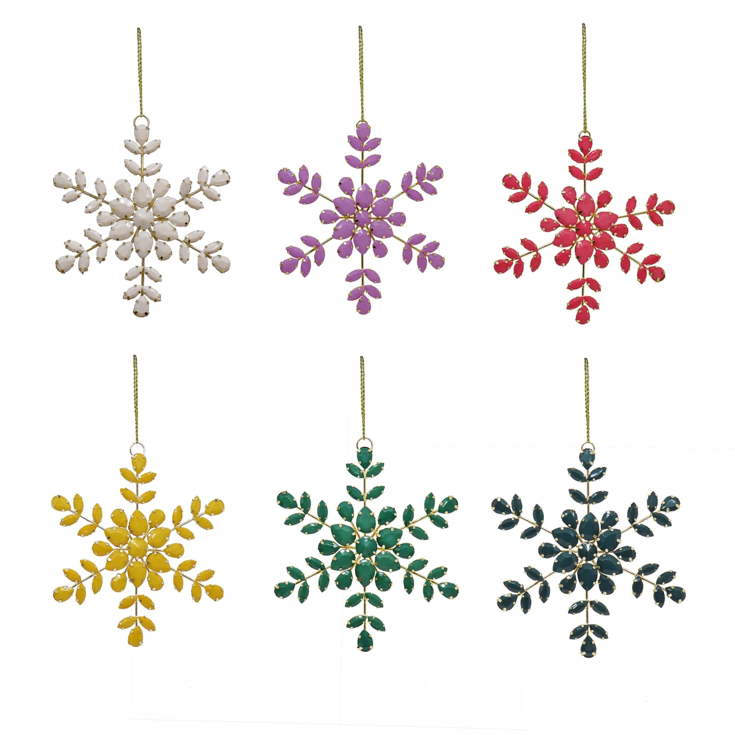 National Tree Company 6 Piece HGTV Home Collection Beaded Snowflake Ornaments 3 National Tree Company 6 Piece HGTV Home Collection Beaded Snowflake Ornaments