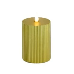 National Tree Company 3x5 HGTV Home Collection Flameless Georgetown Pillar Candle, Gold