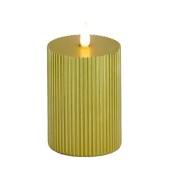 National Tree Company 4x8 HGTV Home Collection Flameless Georgetown Pillar Candle, Gold