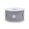 National Tree Company 3" HGTV Home Collection Dupioni Button Ribbon, Silver -National Tree Company HGTOR99 R119A05