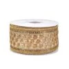 National Tree Company 2.5" HGTV Home Collection Dupioni Gold Beaded Ribbon 1 National Tree Company 2.5" HGTV Home Collection Dupioni Gold Beaded Ribbon -National Tree Company HGTOR99 R300A05