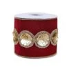 National Tree Company 4" HGTV Home Collection Sequin Beaded Velour Velvet Ribbon, Burgundy -National Tree Company HGTOR99 R600B05