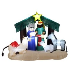 National Tree Company Inflatable Nativity Scene, LED Lights, Plug In, Christmas Collection, 65 Feet