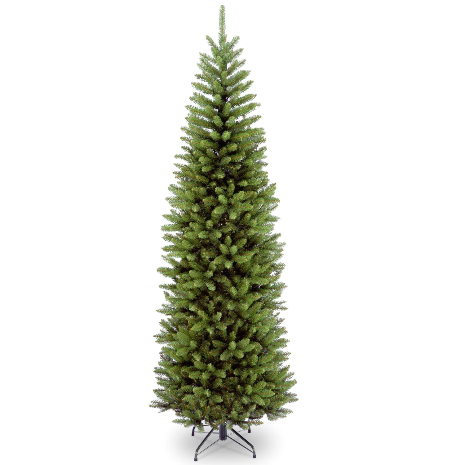 Artificial Slim Christmas Tree, Green, Kingswood Fir, Includes Stand, 7.5 Feet 3 Artificial Slim Christmas Tree, Green, Kingswood Fir, Includes Stand, 7.5 Feet