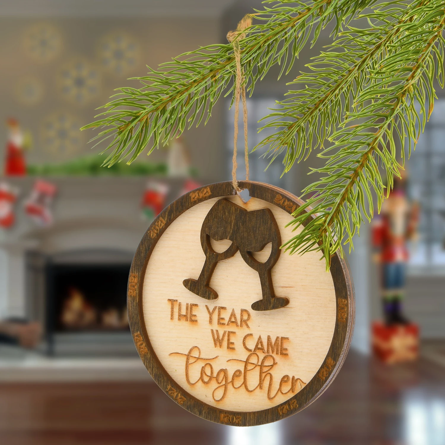 National Tree Company 2021 "The Year We Came Together" Wood Christmas Ornament With Hanging Loop, 3 In 3 National Tree Company 2021 "The Year We Came Together" Wood Christmas Ornament With Hanging Loop, 3 In - Image 2