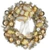 National Tree Company, Pre-Lit Artificial Christmas Wreath, Gold Ornament Metallic, With Warm White LED Lights, Battery Powered, 28 In -National Tree Company MT63 300 28W B