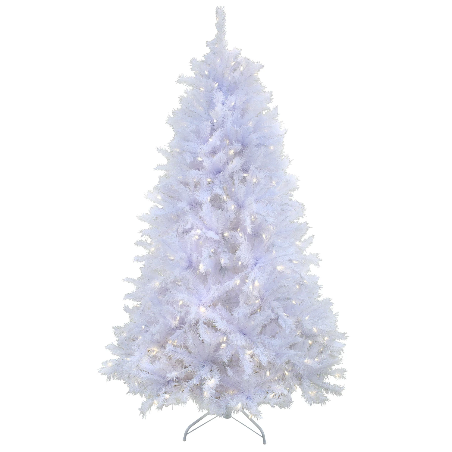 National Tree Company Artificial Millville White Hinged Christmas Tree, Pre-Lit With PowerConnect Dual Colored LED Lights, Plug In, 9 Ft 3 National Tree Company Artificial Millville White Hinged Christmas Tree, Pre-Lit With PowerConnect Dual Colored LED Lights, Plug In, 9 Ft