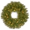 National Tree Company, Pre-Lit Artificial Christmas Wreath, Norwood Fir With Twinkly LED Lights, Plug In, 24 In -National Tree Company NF3 300T 24W S