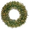 National Tree Company Pre-Lit Artificial Christmas Wreath, Green, Norwood Fir, White Lights, Christmas Collection, 48 Inches