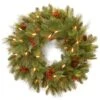 National Tree Company Pre-Lit Artificial Christmas Wreath, Green, Noelle, White Lights, Decorated With Pine Cones, Berry Clusters, Christmas Collection, 24 Inches 2 National Tree Company Pre-Lit Artificial Christmas Wreath, Green, Noelle, White Lights, Decorated With Pine Cones, Berry Clusters, Christmas Collection, 24 Inches -National Tree Company NL13 300L 24WB1