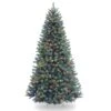 National Tree Company Pre-Lit Artificial Slim Christmas Tree, Blue, North Valley Spruce, Multicolor Lights, Includes Stand, 7.5 Feet -National Tree Company NRVB7 307 75