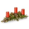 National Tree Company 30" Battery Operated Bristle Berry Centerpiece With Three Candles -National Tree Company PEBB3 30230CB3R