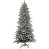National Tree Company 7 Ft Pre-Lit Snowy Calton Pine Tree With LED Lights -National Tree Company PECP64 300L 70