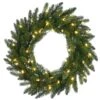 National Tree Company Pre-Lit Artificial Christmas Wreath, Green, Grande Fir, White Lights, Christmas Collection, 24 Inches -National Tree Company PEGF8 300L 24W