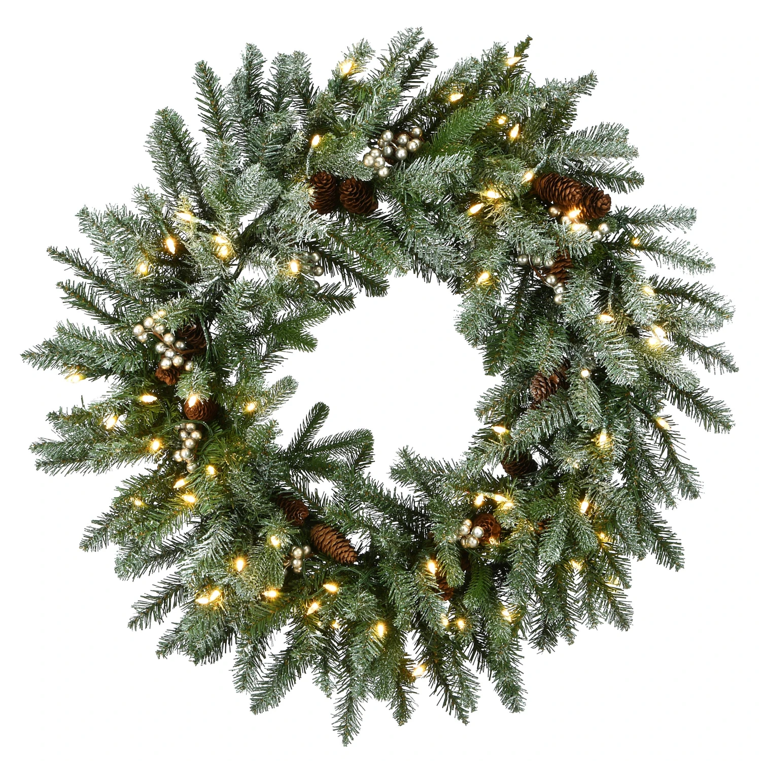 National Tree Company, Pre-Lit Artificial Christmas Wreath, Snowy Morgan Spruce With Twinkly LED Lights, Plug In, 30 In 3 National Tree Company, Pre-Lit Artificial Christmas Wreath, Snowy Morgan Spruce With Twinkly LED Lights, Plug In, 30 In