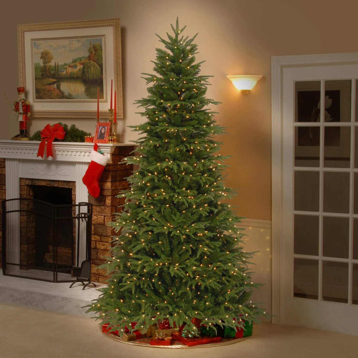 National Tree Company Pre-Lit 'Feel Real' Artificial Full Christmas Tree, Green, Northern Frasier Fir, White Lights, Includes Stand, 6.5 Feet 4 National Tree Company Pre-Lit 'Feel Real' Artificial Full Christmas Tree, Green, Northern Frasier Fir, White Lights, Includes Stand, 6.5 Feet - Image 2
