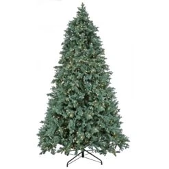 National Tree Company 7.5ft Pre-lit Artificial Feel Real® Wellesley Fir Hinged Tree With Powerconnect, 850 Warm White LED Lights- UL