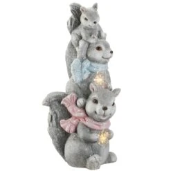 National Tree Company 19" LED Squirrel Trio Fuguerine