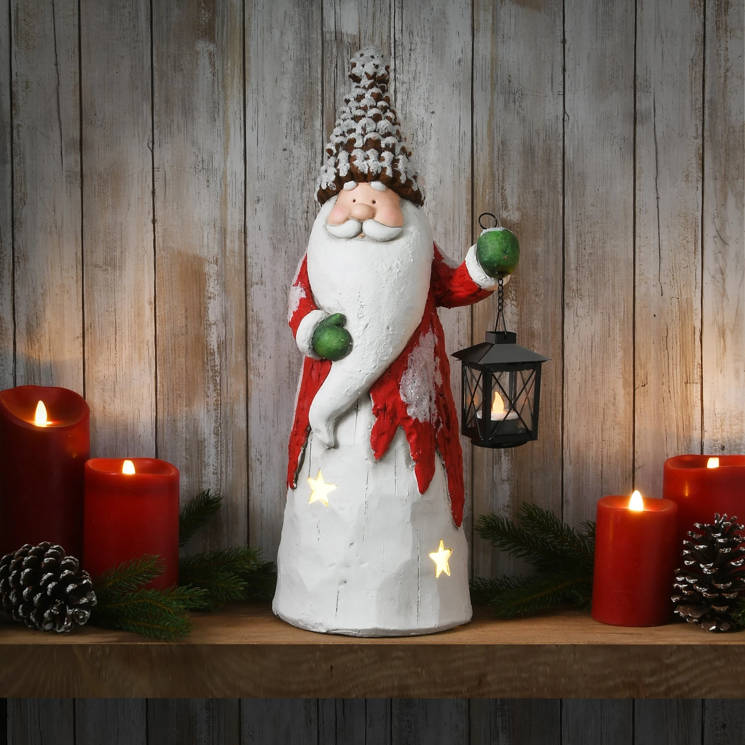 National Tree Company 21" Lighted Old World Santa Candleholder 4 National Tree Company 21" Lighted Old World Santa Candleholder - Image 2