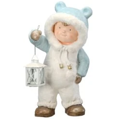 National Tree Company 17" Boy In Snowsuit Candleholder Figuerine