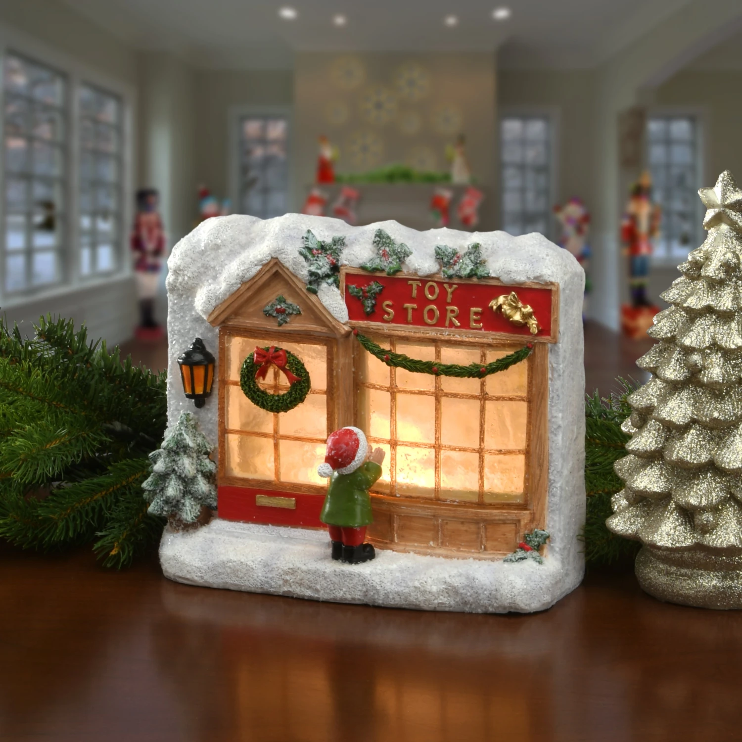 National Tree Company 7" "Toy Store" House With LED Lights 4 National Tree Company 7" "Toy Store" House With LED Lights - Image 2