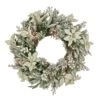 National Tree Company, Pre-Lit Artificial Christmas Wreath, Frosted Colonial, White LED Lights, Battery Powered, 26 In -National Tree Company QPECO8 300 26WB